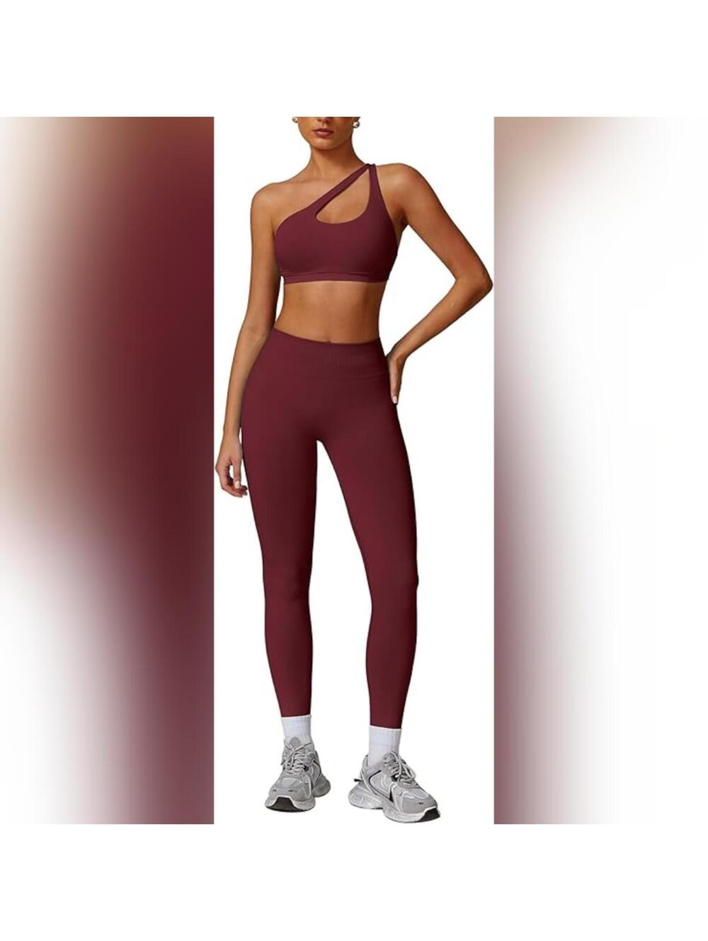 NWT ABOCIW 2 Piece Seamless High Waist Crunch Butt Cutout Bra Set, M (8-10)